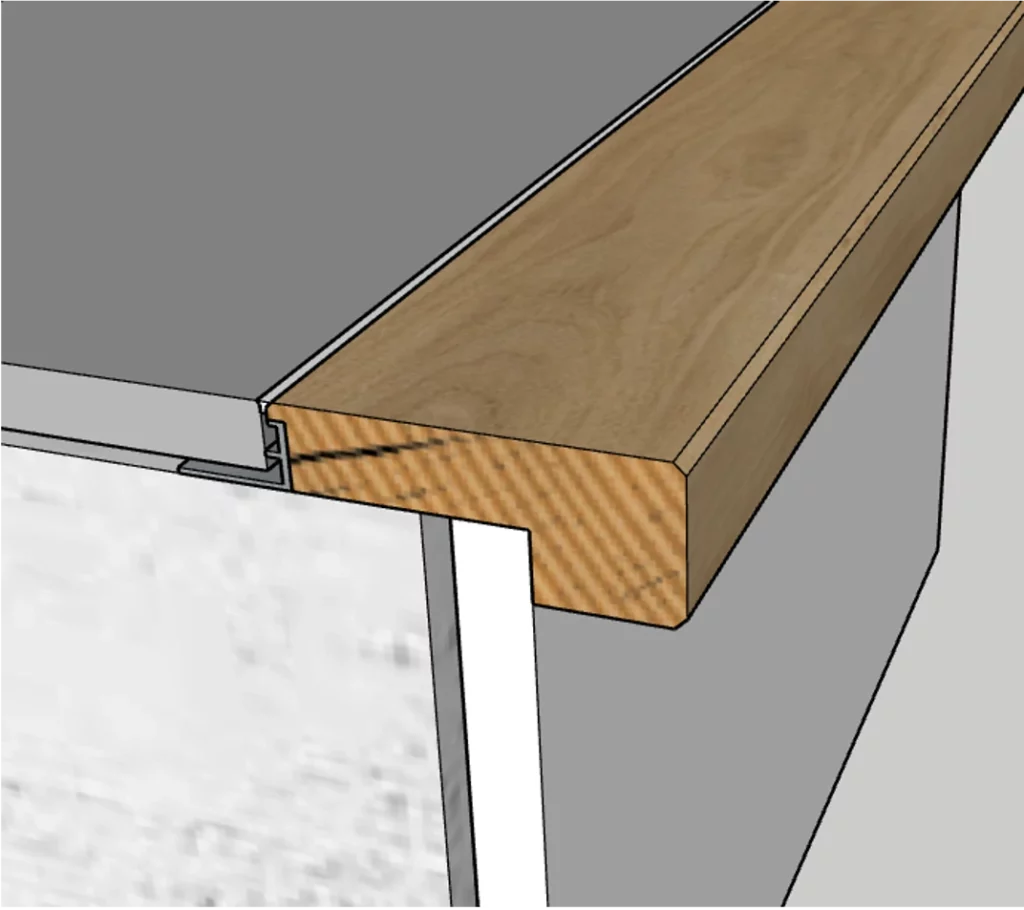 nez de marche profil chant droit vue 3D