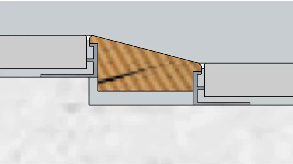 Schéma 3D d'un nez de marche de profil changement de niveau